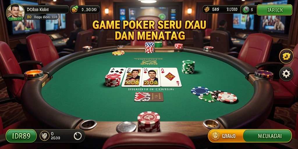 Tampilan gameplay seru di IDR89 menampilkan aksi poker yang menarik.