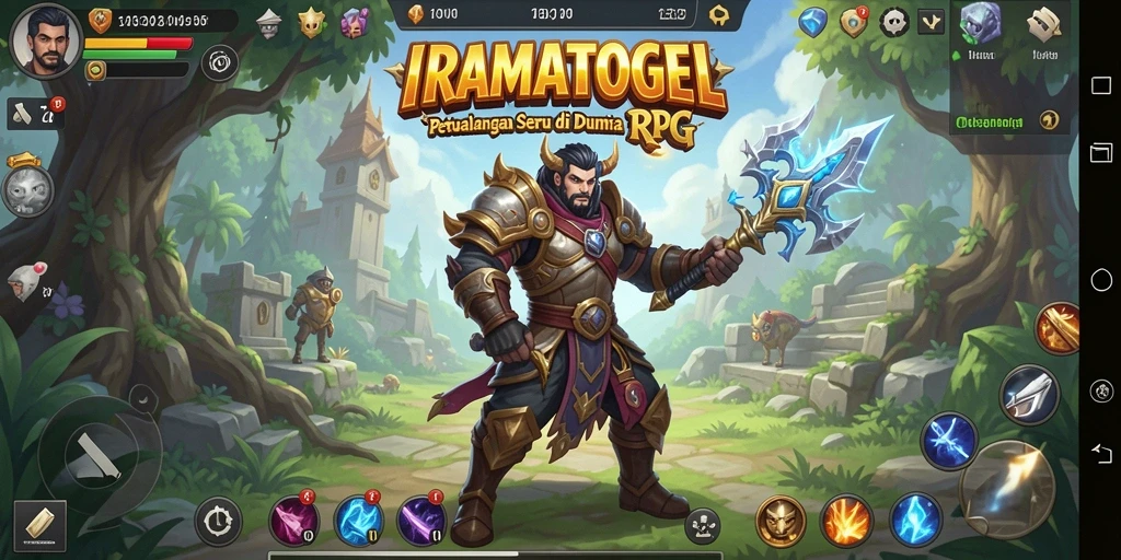 Tangkapan layar gameplay IRAMATOGEL yang menampilkan pertarungan epik.