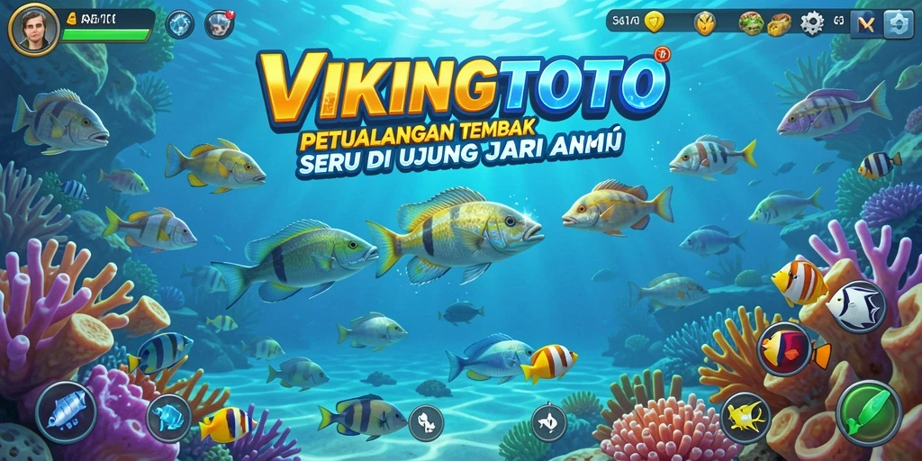 Screenshot menunjukkan pemain menangkap ikan berwarna-warni di VIKINGTOTO.
